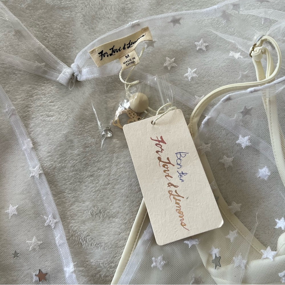 For Love & Lemons All That Glitters Maxi Dress in White NWT - Picture 6 of 9